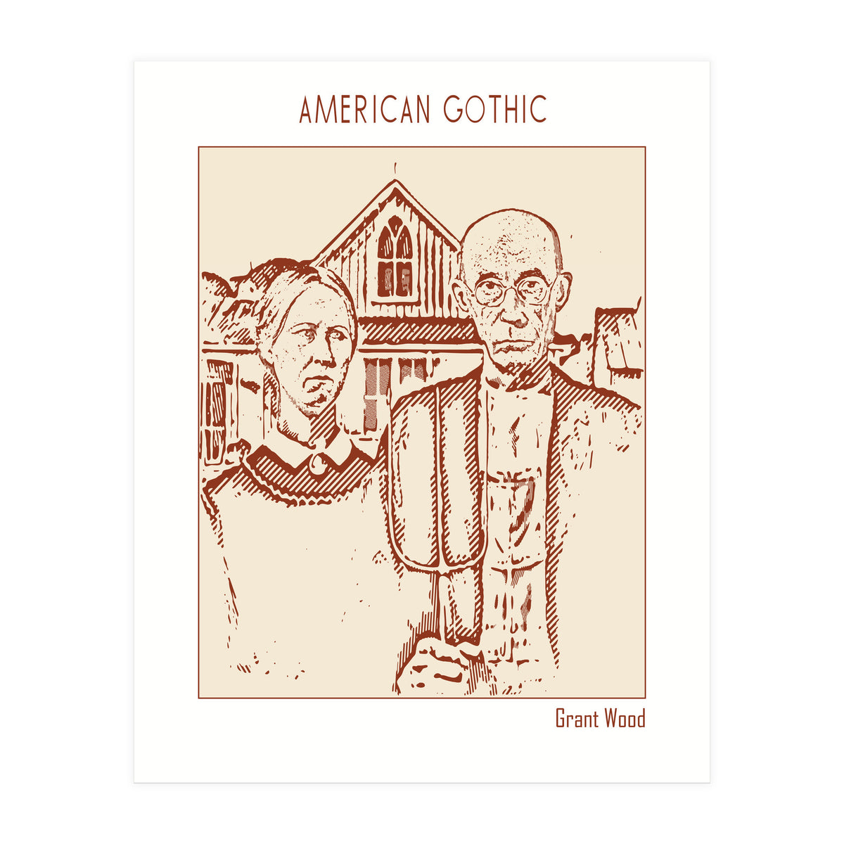 American Gothic – Grant Wood (Print Only)