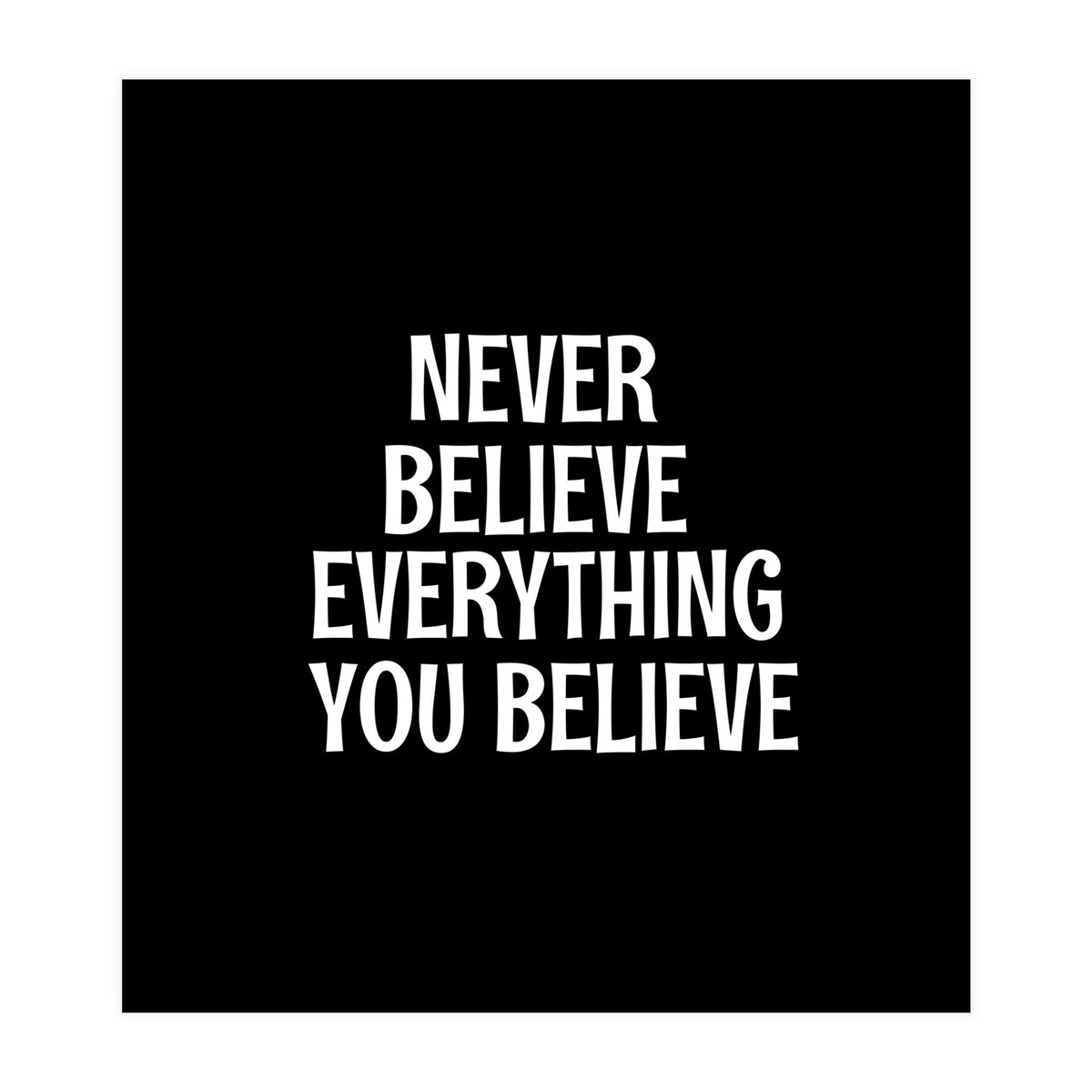 Never believe everything you believe  (Print Only)
