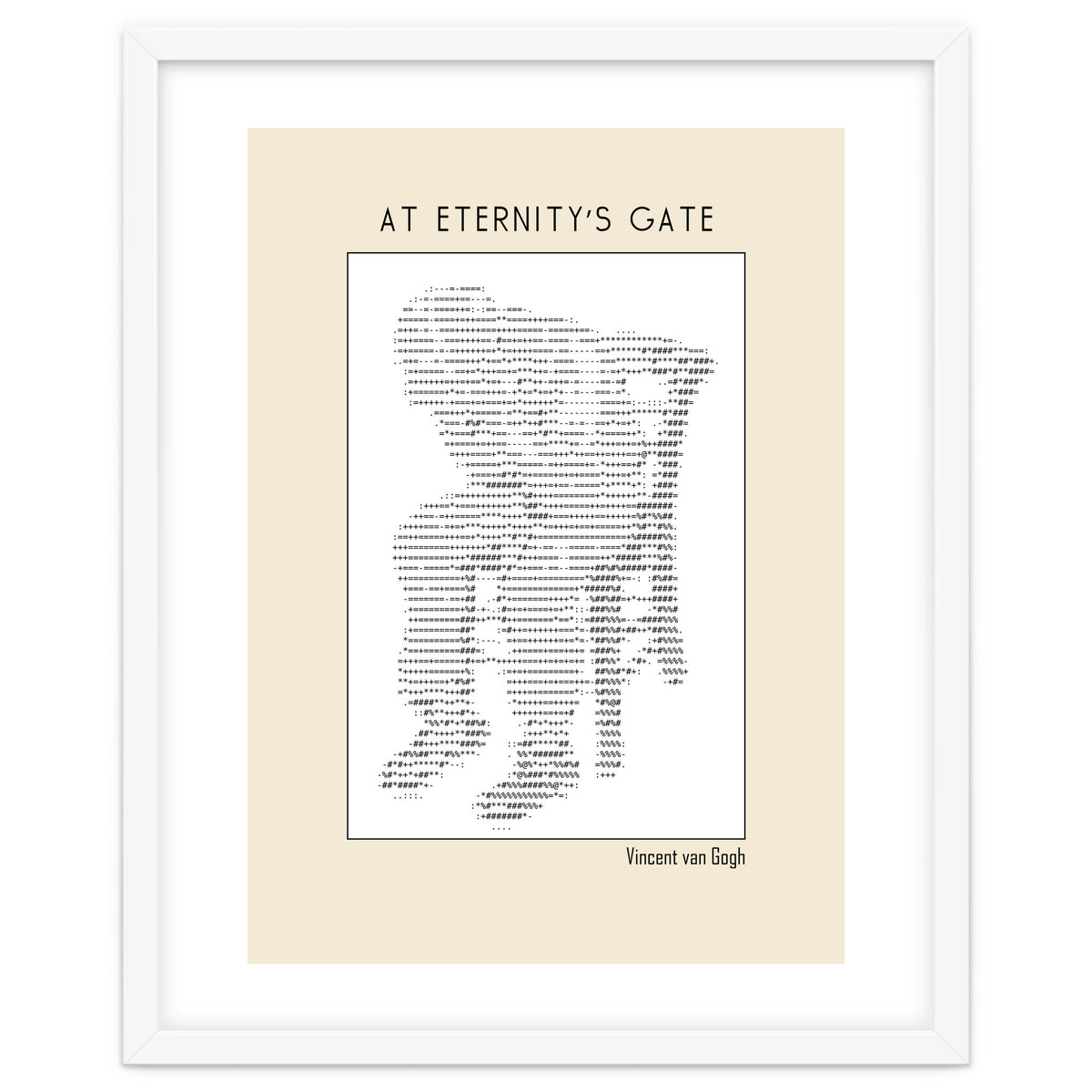 At Eternity’s Gate Vincent Van Gogh – Ascii Art