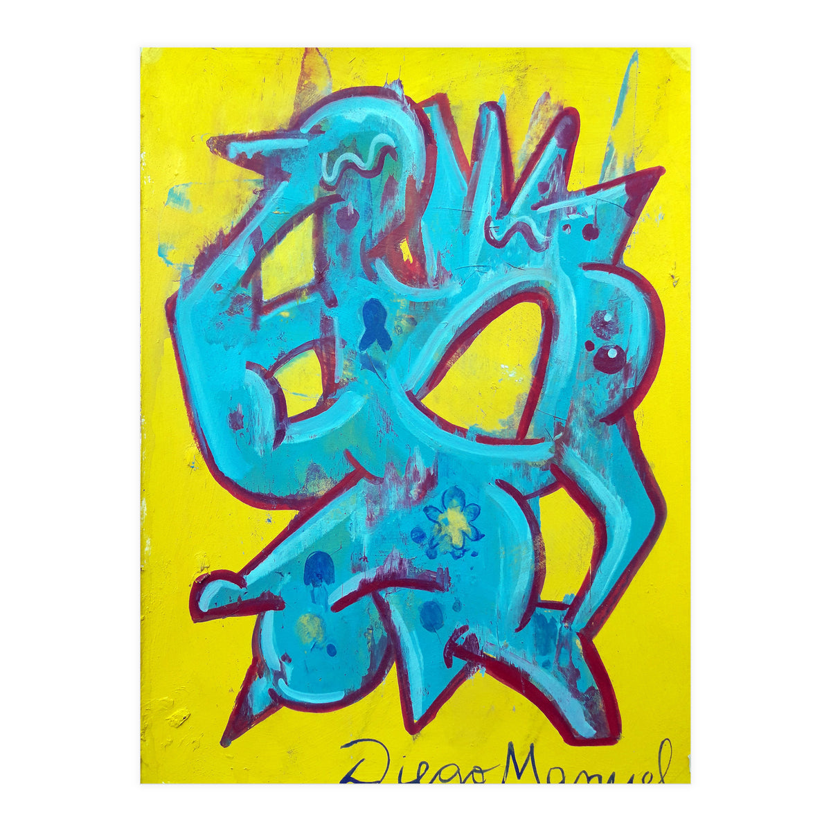 Forma Celeste Sobre Amarillo (Print Only)