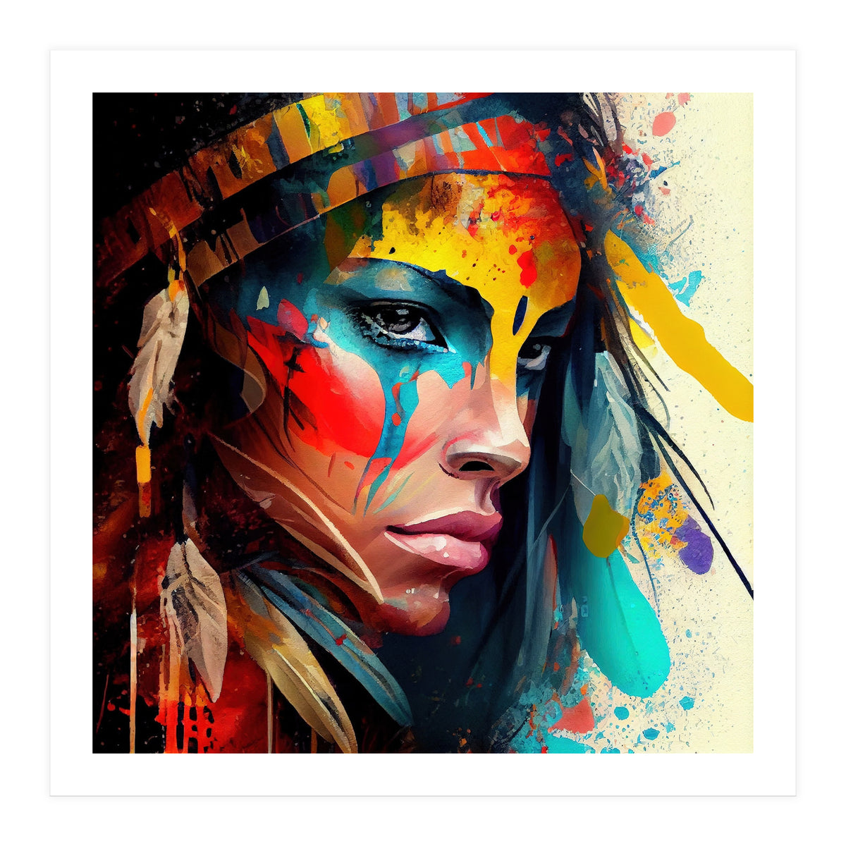 Powerful American Native Woman #5 (Print Only)