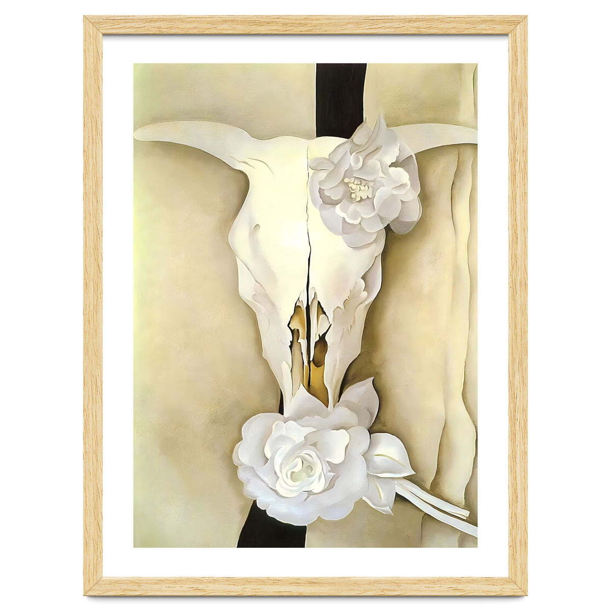 Georgia O’Keeffe – Cow’s Skull with Calico Roses (1931) | Iconic Southwestern Still Life with Desert Symbolism