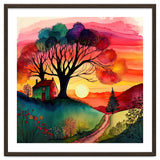 Watercolor Folk Art Sunset thumbnail