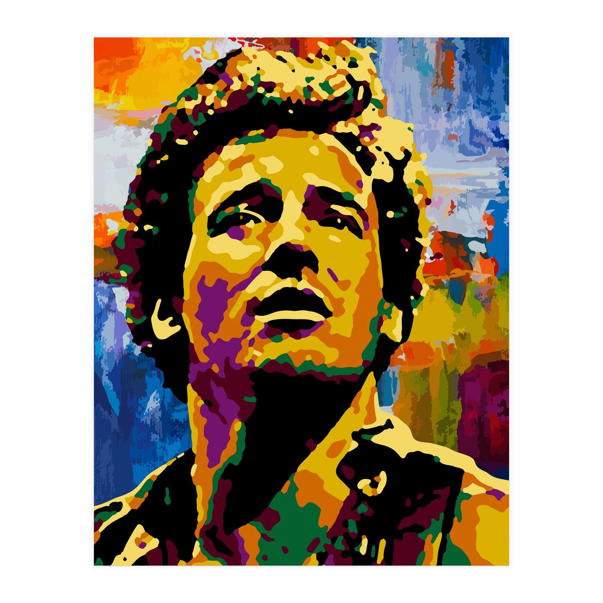 Bruce Springsteen Colorful abstract (Print Only)