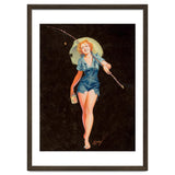 Happy Pinup Girl With A Fishing Stick thumbnail