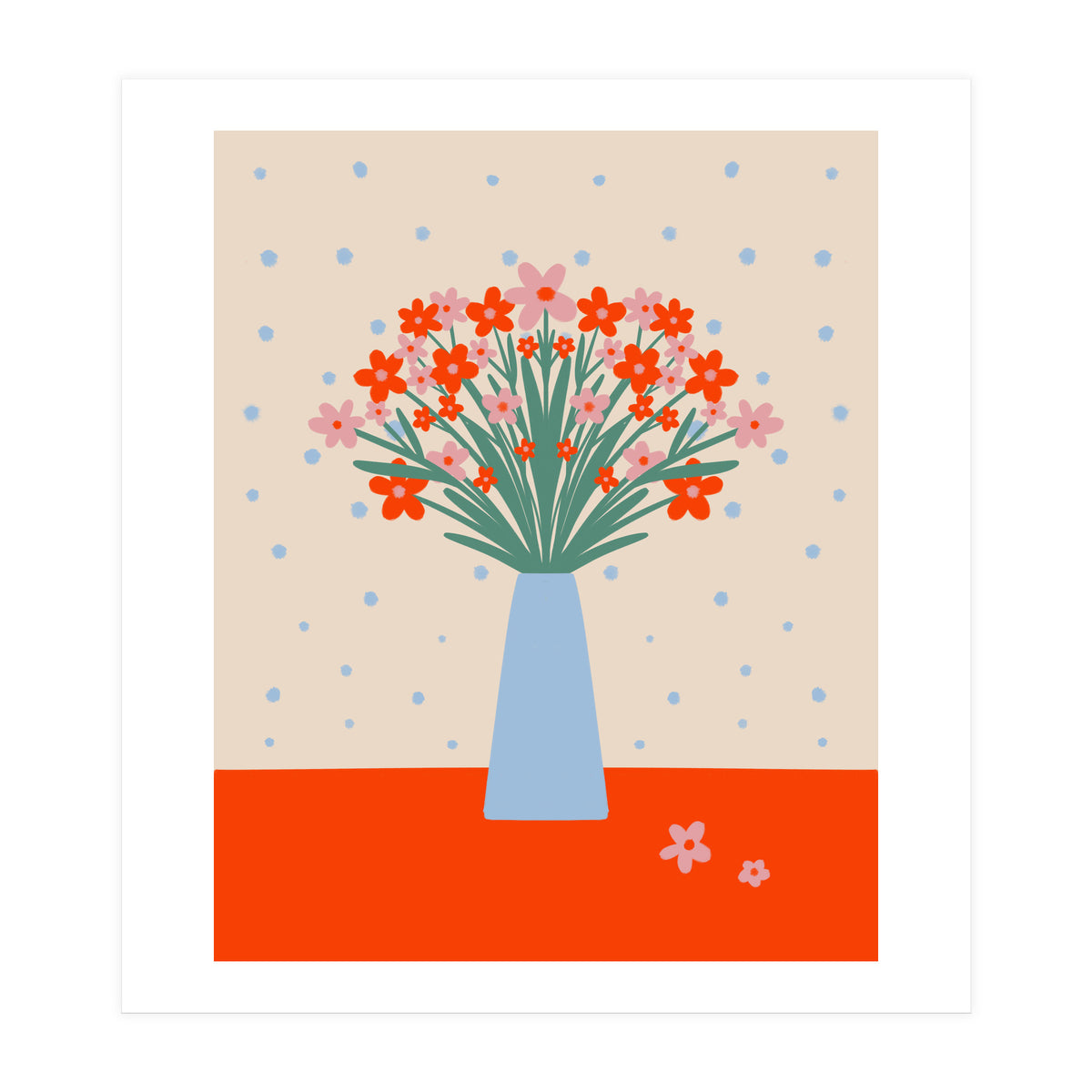 Cute Floral Vase (Print Only)