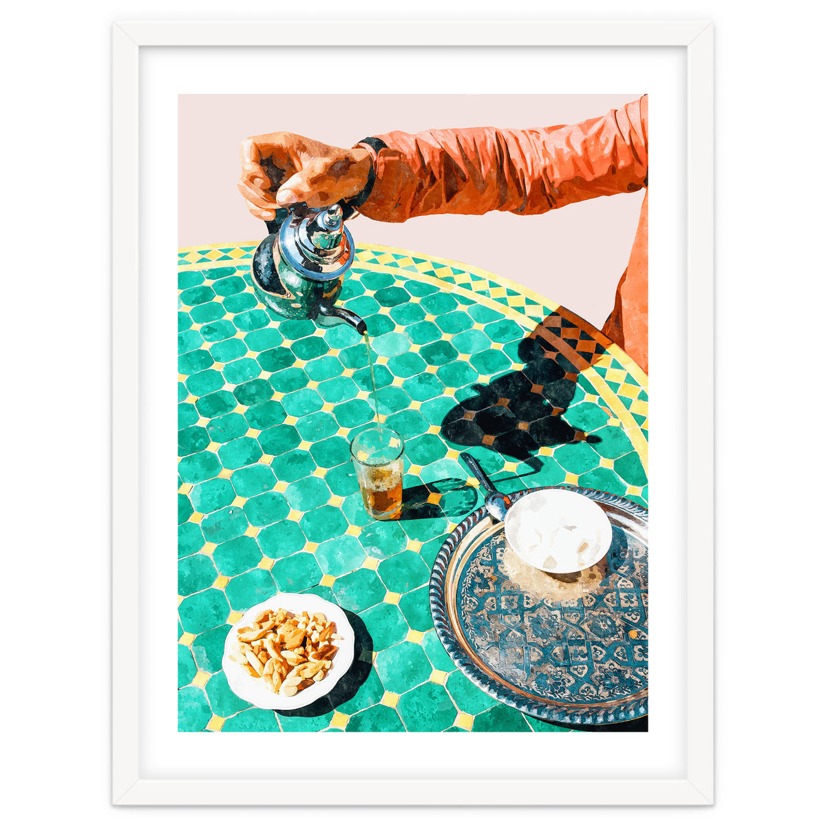 Chai, India Culture & People Painting, Exotic Travel Places Tea Bohemian Colorful Morocco Turkish