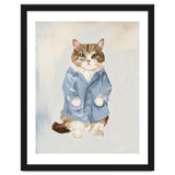 Sir James fluffy Tom cat in his blue pajamas oils thumbnail
