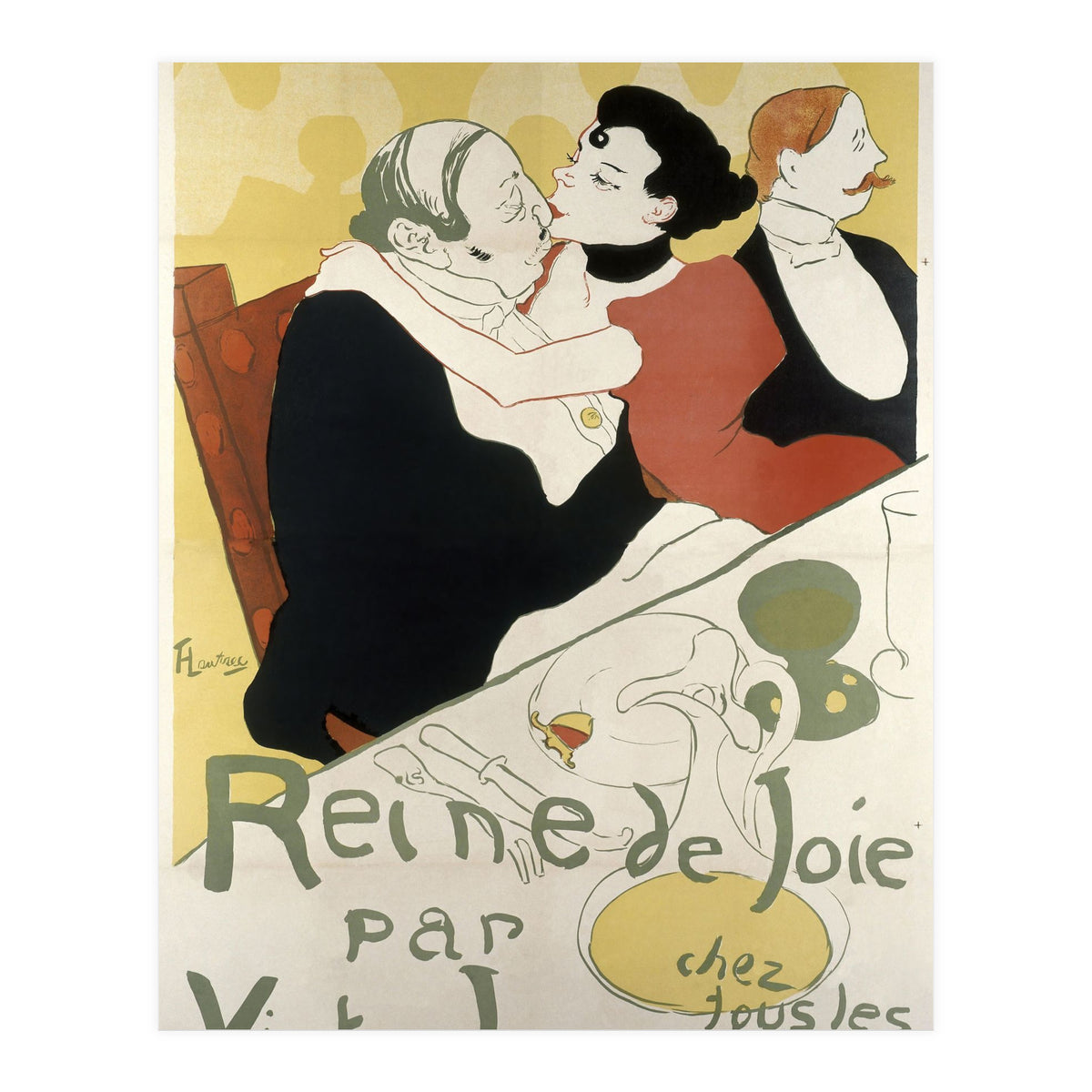 Henri de Toulouse-Lautrec: Poster for the novel Reine de joie, moeurs du demi-monde by Victor Joze. (Print Only)