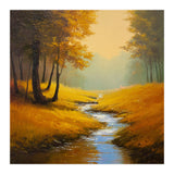 Golden Autumn Forest Path with Winding Creek (Print Only) thumbnail