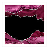Burgundy & Silver Agate Texture 04 (Print Only)