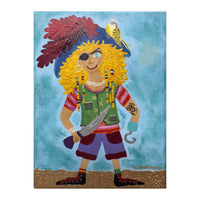 Finn, the Pirate, with Cookie, his Parrot (Print Only)