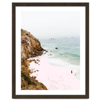 Pink Trails, Beach Tropical Travel Ocean Pastel Digital Art, Photography Sea Scenic Nature Landscape