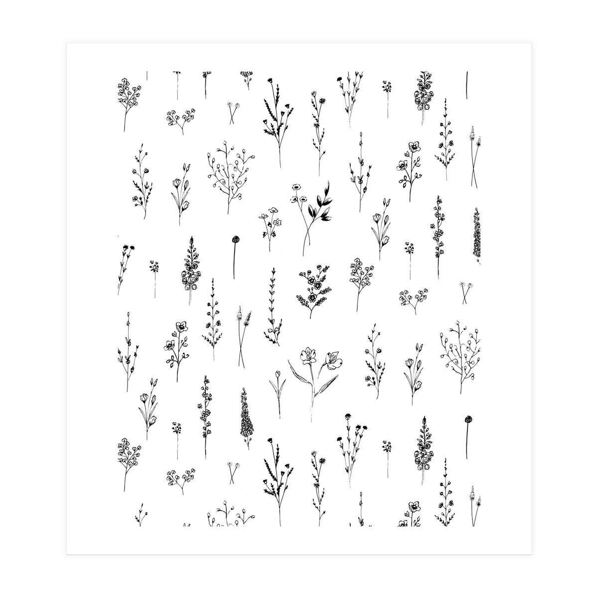 Wildflowers Minimalist Pattern (Print Only)