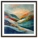 Abstract Mountain Landscape Painting with Textured Rolling Hills thumbnail