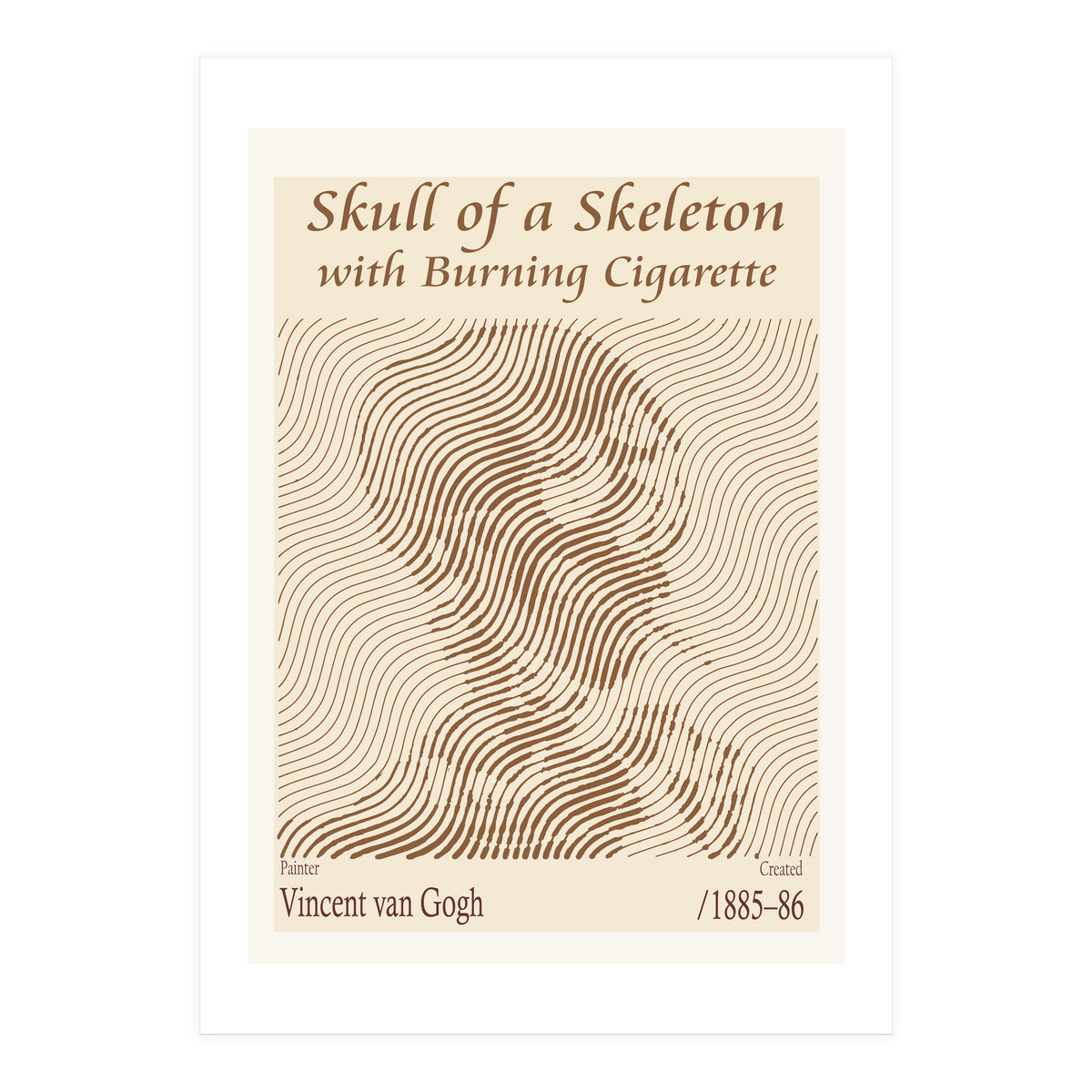 Skull of a Skeleton with Burning Cigarette - Vincent van Gogh (1885–86) (Print Only)