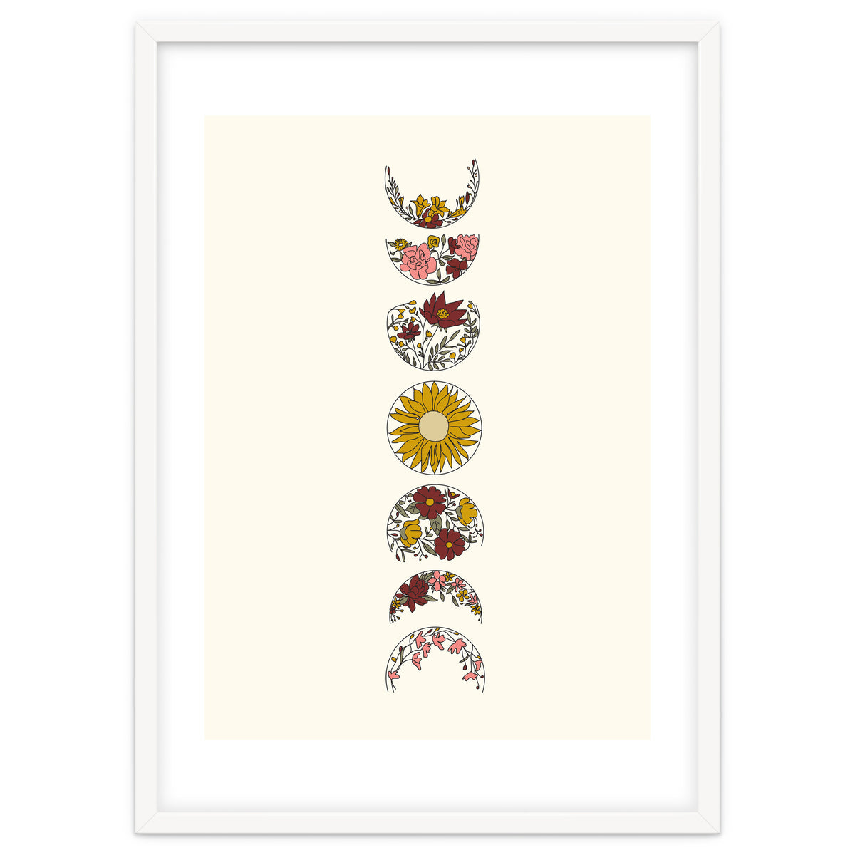 Floral Phases Of The Moon
