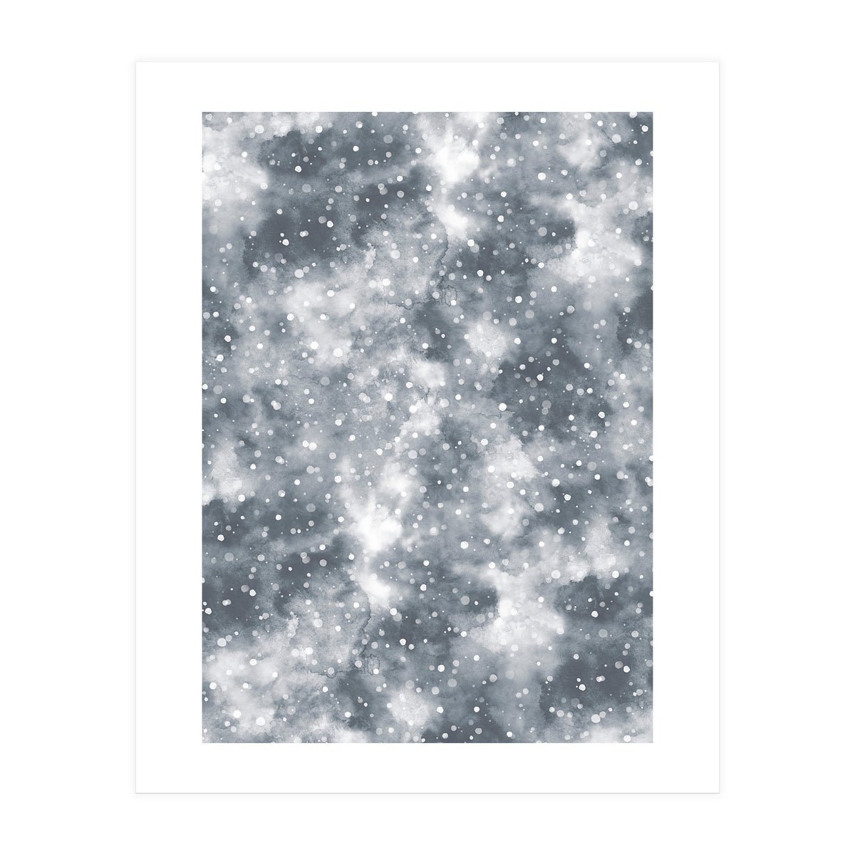 Abstract Winter Foggy Snow Gray White (Print Only)