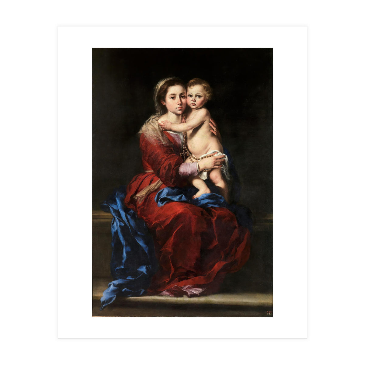 Bartolomé Esteban Murillo / 'Our Lady of the Rosary', 1650-1655, Spanish School, Oil on canvas. (Print Only)