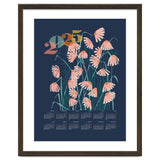 calendar 2025 Linocut flowers blue thumbnail