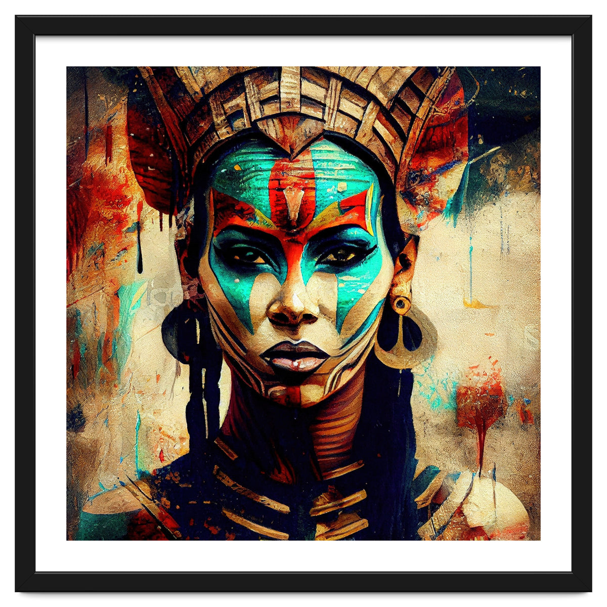 Armored Warrior Woman Portrait