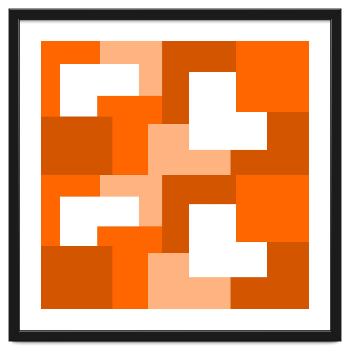 Orange Abstract Square Tiles