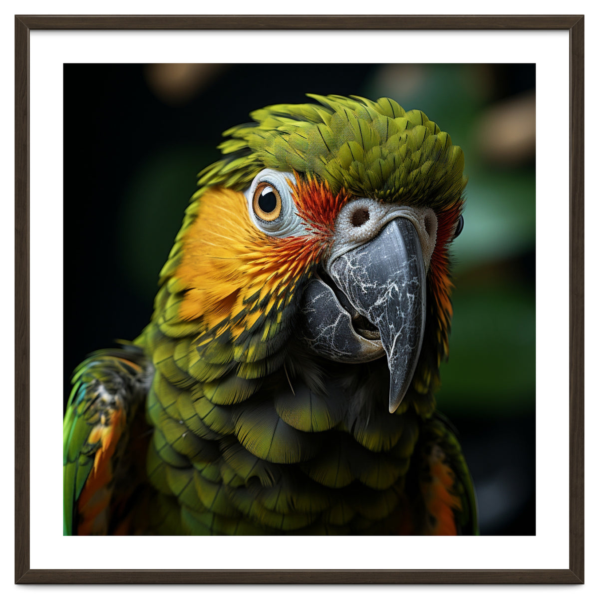 Close Up Of A Colorful Macaw Parrot Face
