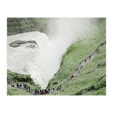 Tourists walking around the waterfall - Iceland  (Print Only) thumbnail