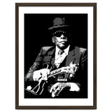 John Lee Hooker American Blues Guitarist in Grayscale thumbnail