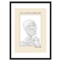 Skull Of A Skeleton With A Burning Cigarette Vincent Van Gogh Ascii Art