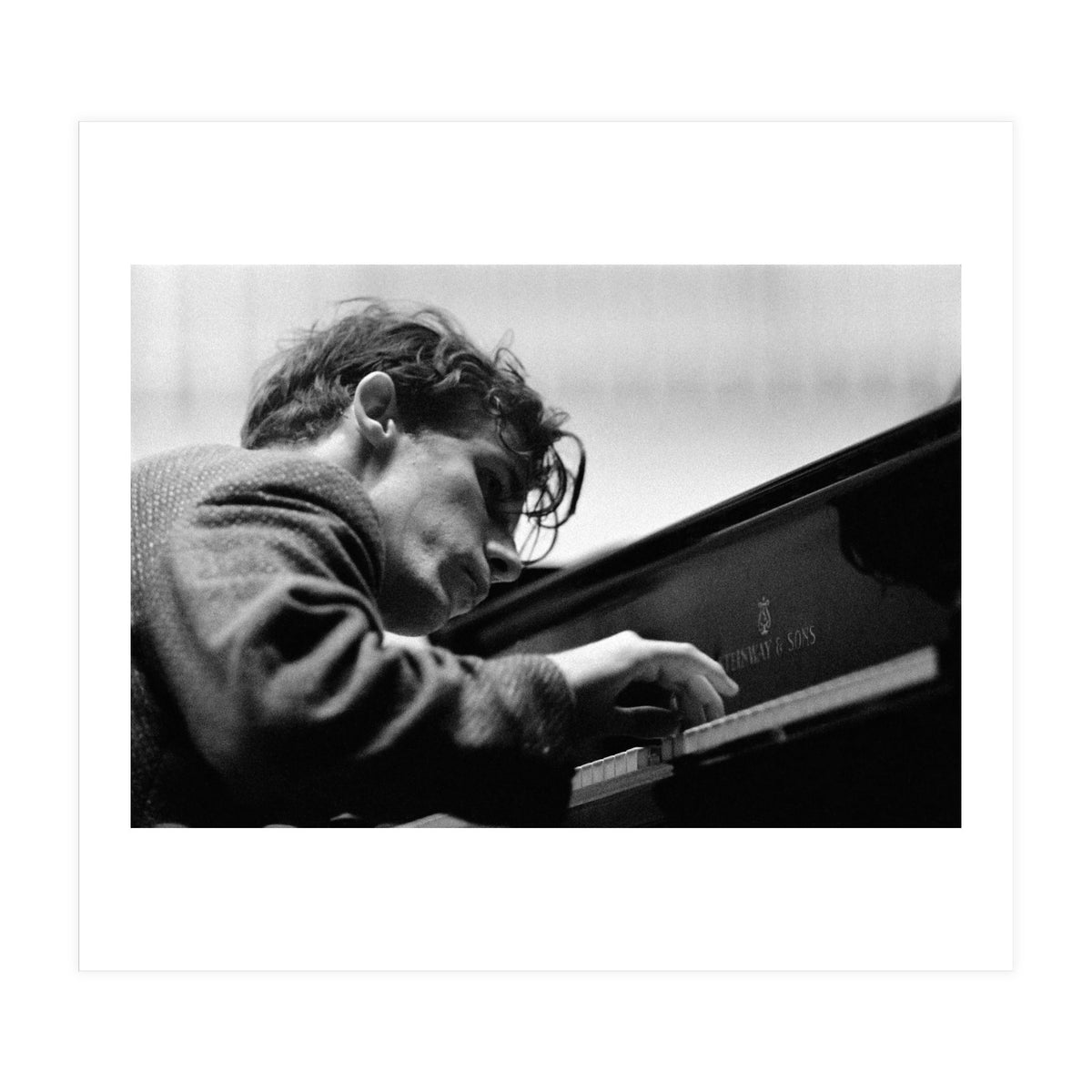 Pianist Glenn Gould with the Berlin  Philharmonic Orchestra under Herbert von Karajan. Berlin,1957. (Print Only)