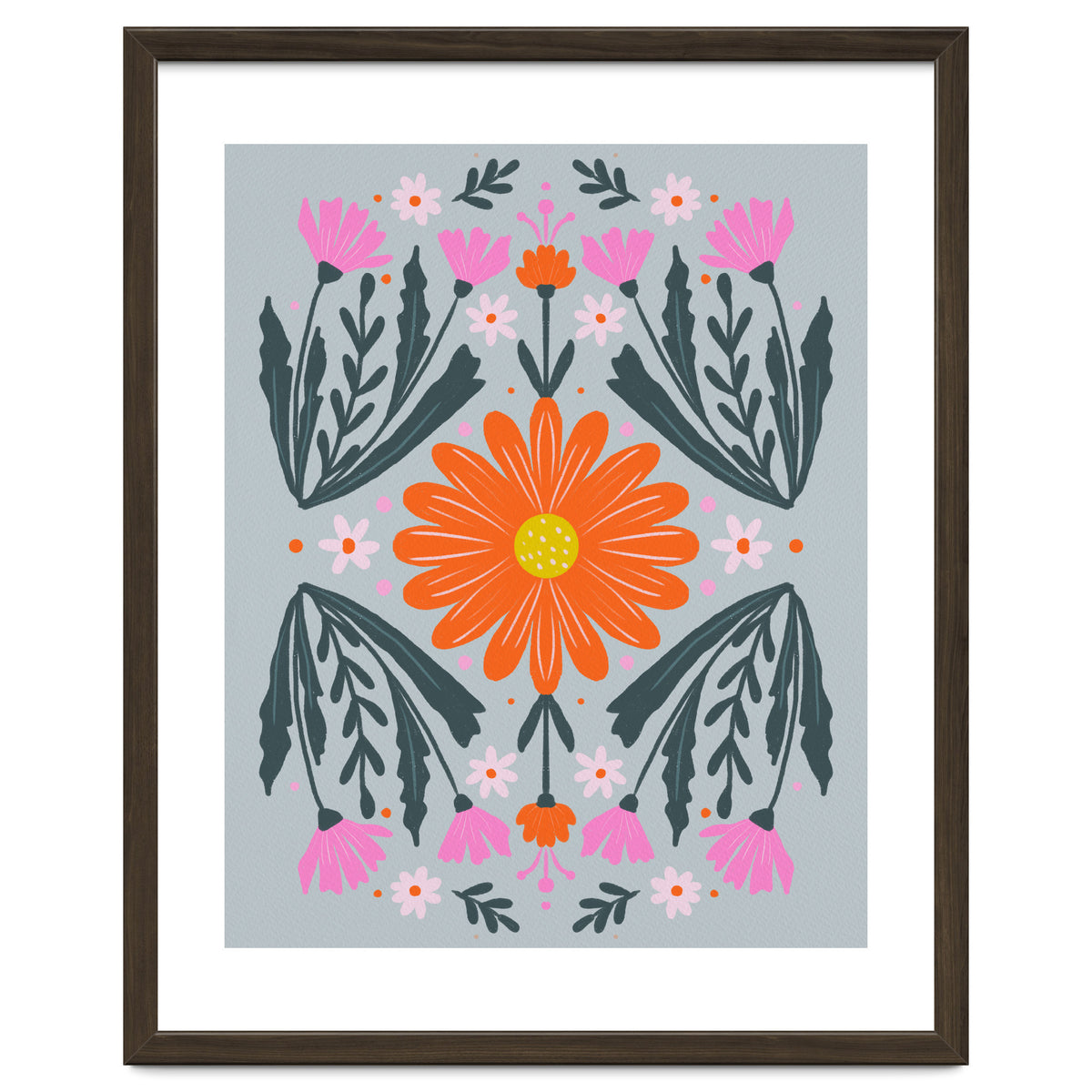 Orange Flower with pink buds