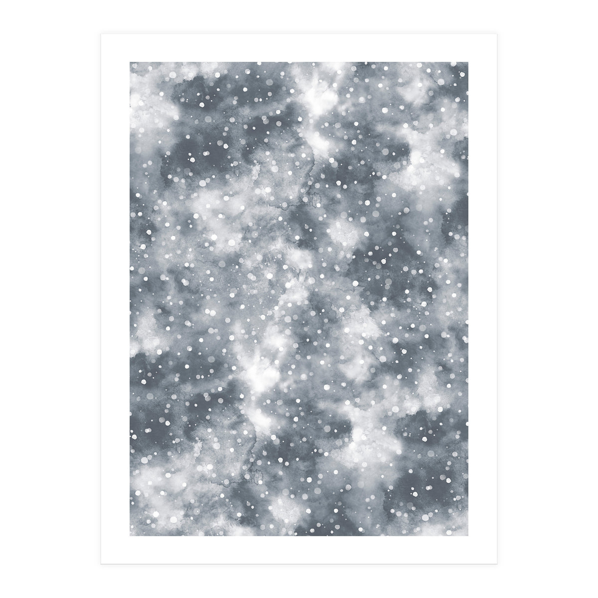 Abstract Winter Foggy Snow Gray White (Print Only)