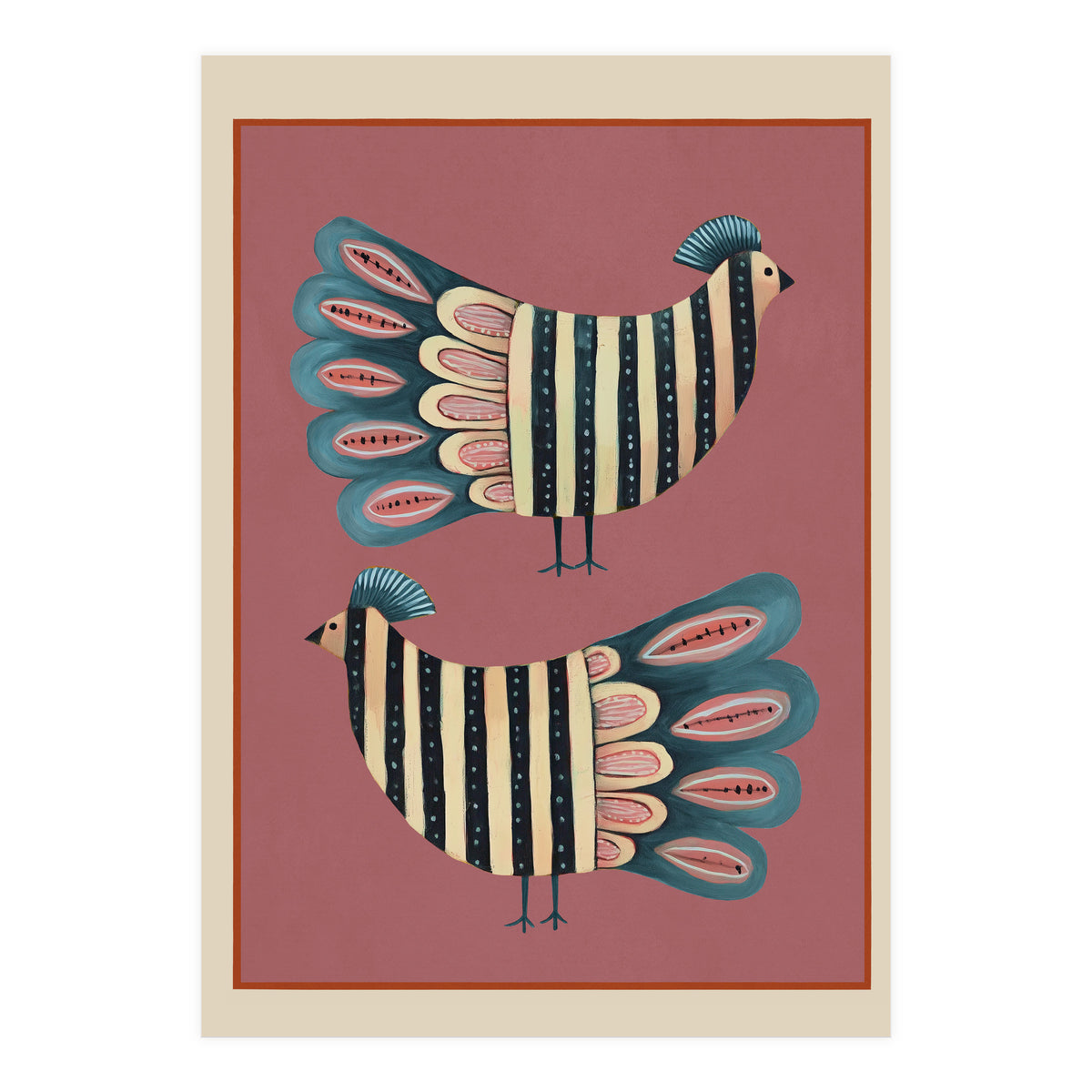 Striped Bird Pair I (Print Only)
