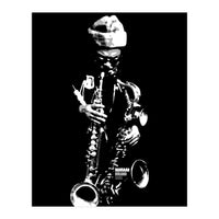 Rahsaan Roland Kirk Jazz Music Legend in Grayscale (Print Only)