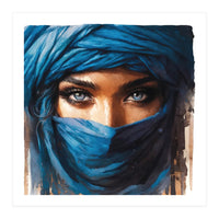 Blue Eyes Tuareg Woman Portrait (Print Only)