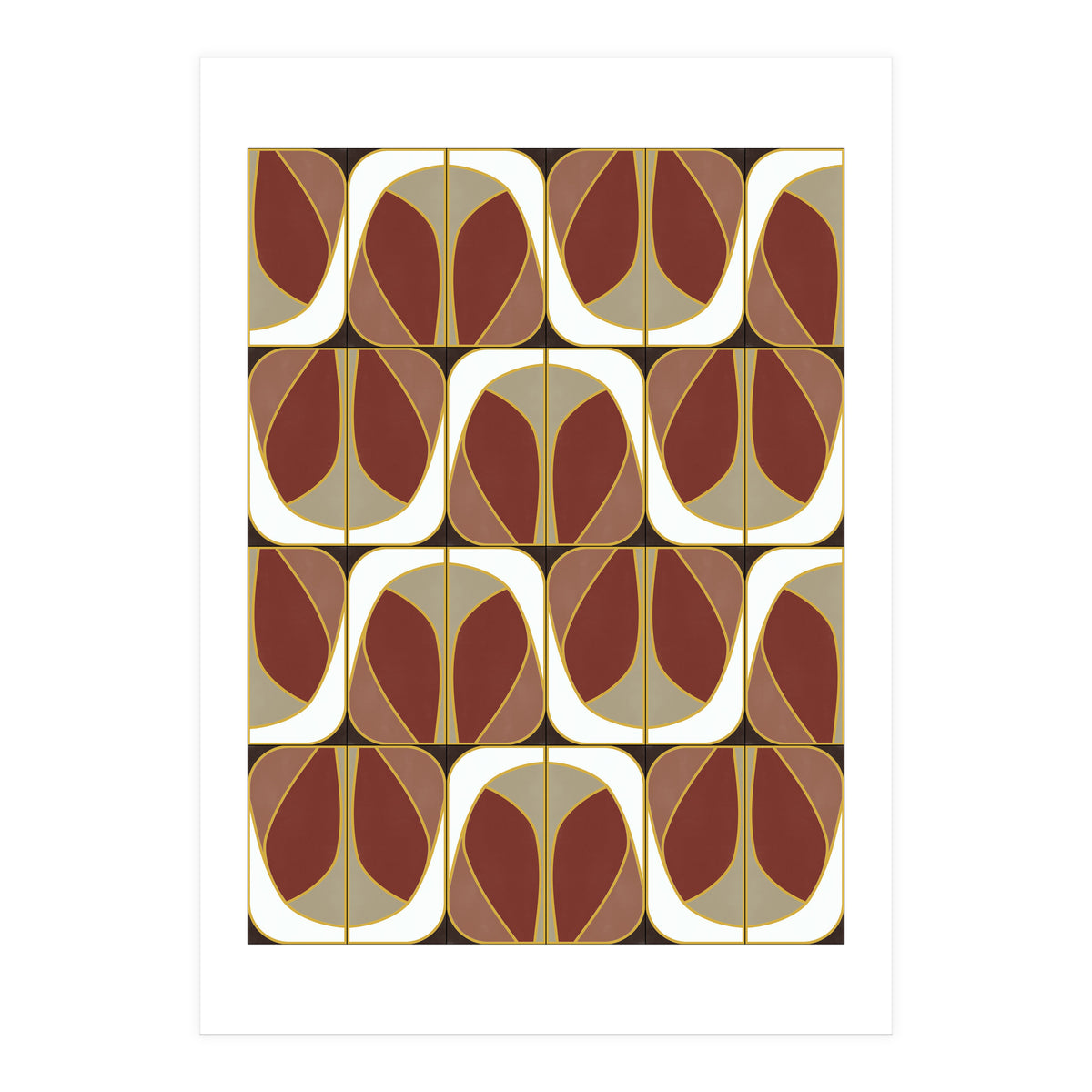 Umber Deco Mixed Tiles (Print Only)