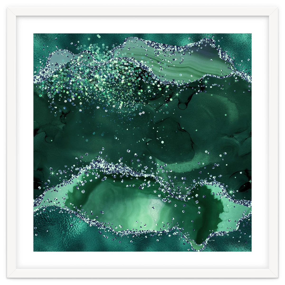 Emerald Glitter Agate Texture 04