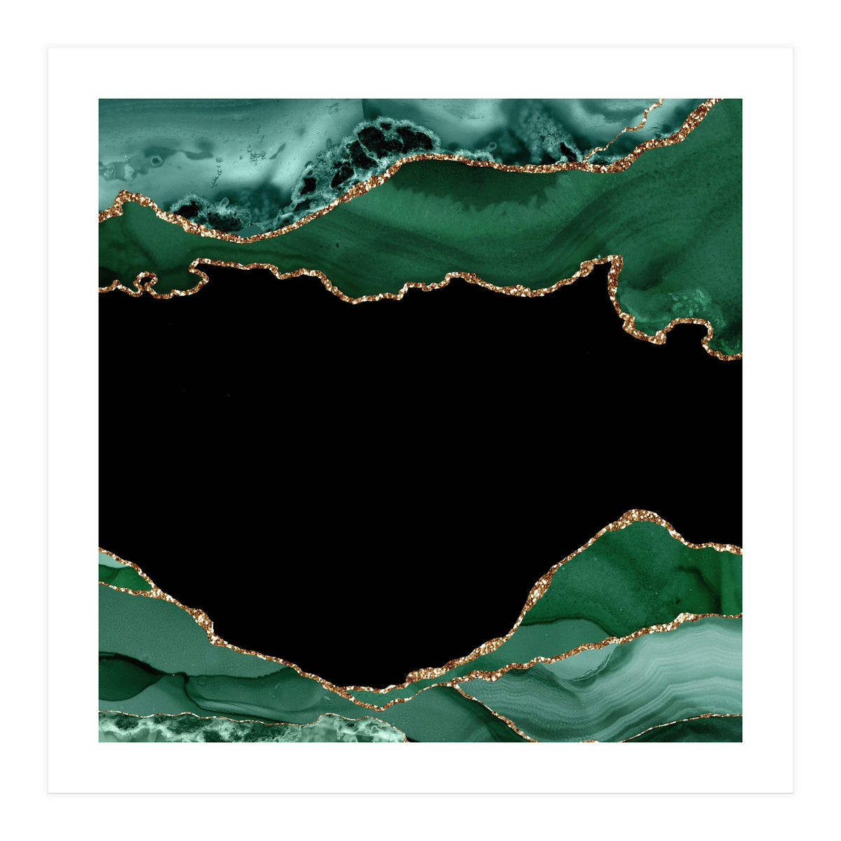 Emerald & Gold Agate Texture 03 (Print Only)
