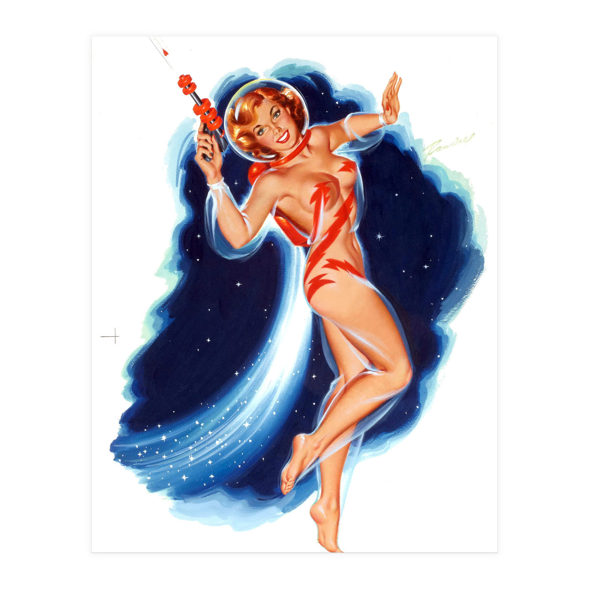 Pinup Astronaut Girl (Print Only)