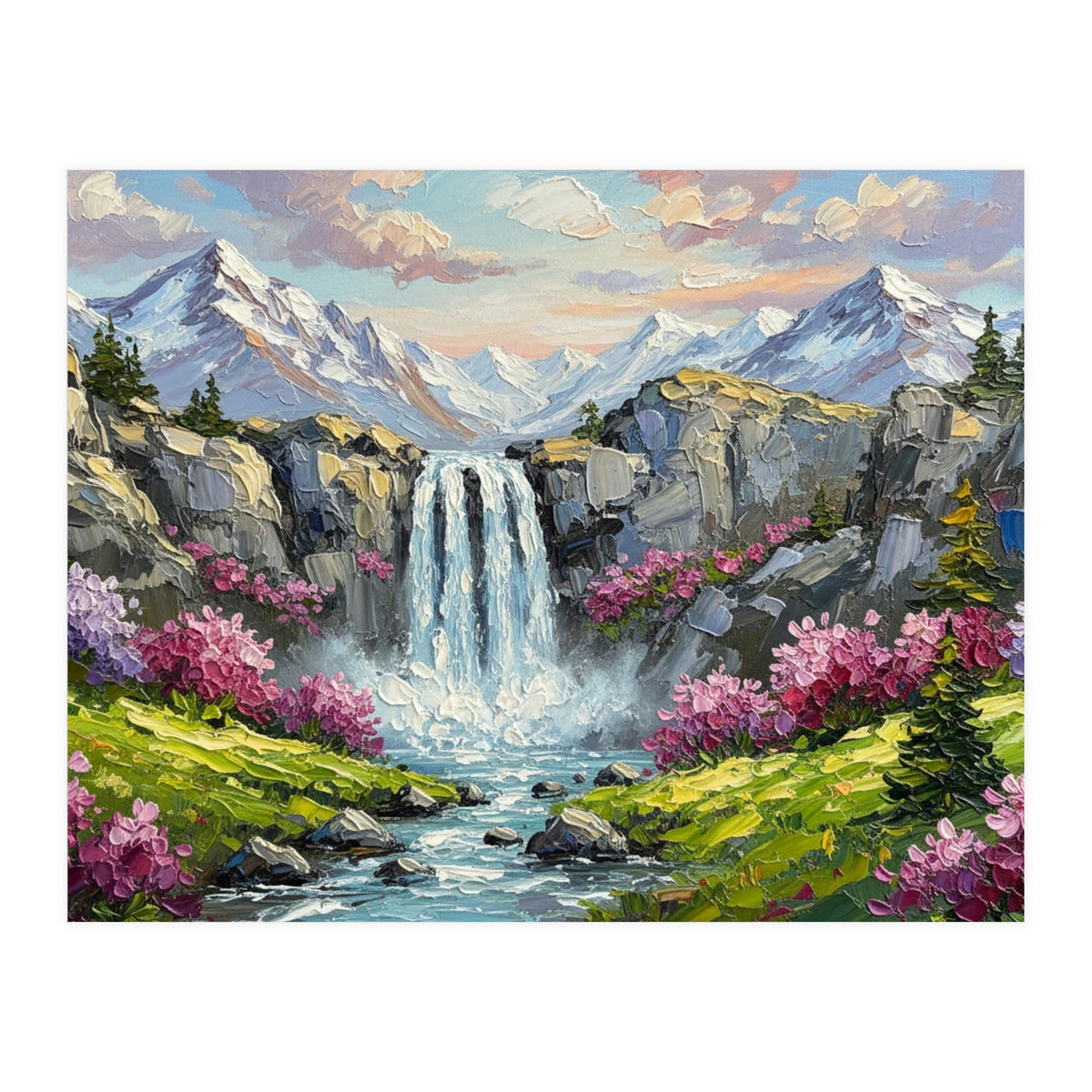 Alpine Waterfall Serenade (Print Only)
