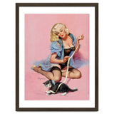 Sexy Pinup Girl Playing With Her Cat thumbnail
