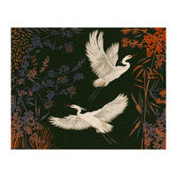 White Herons Flying Asian Art (Print Only)