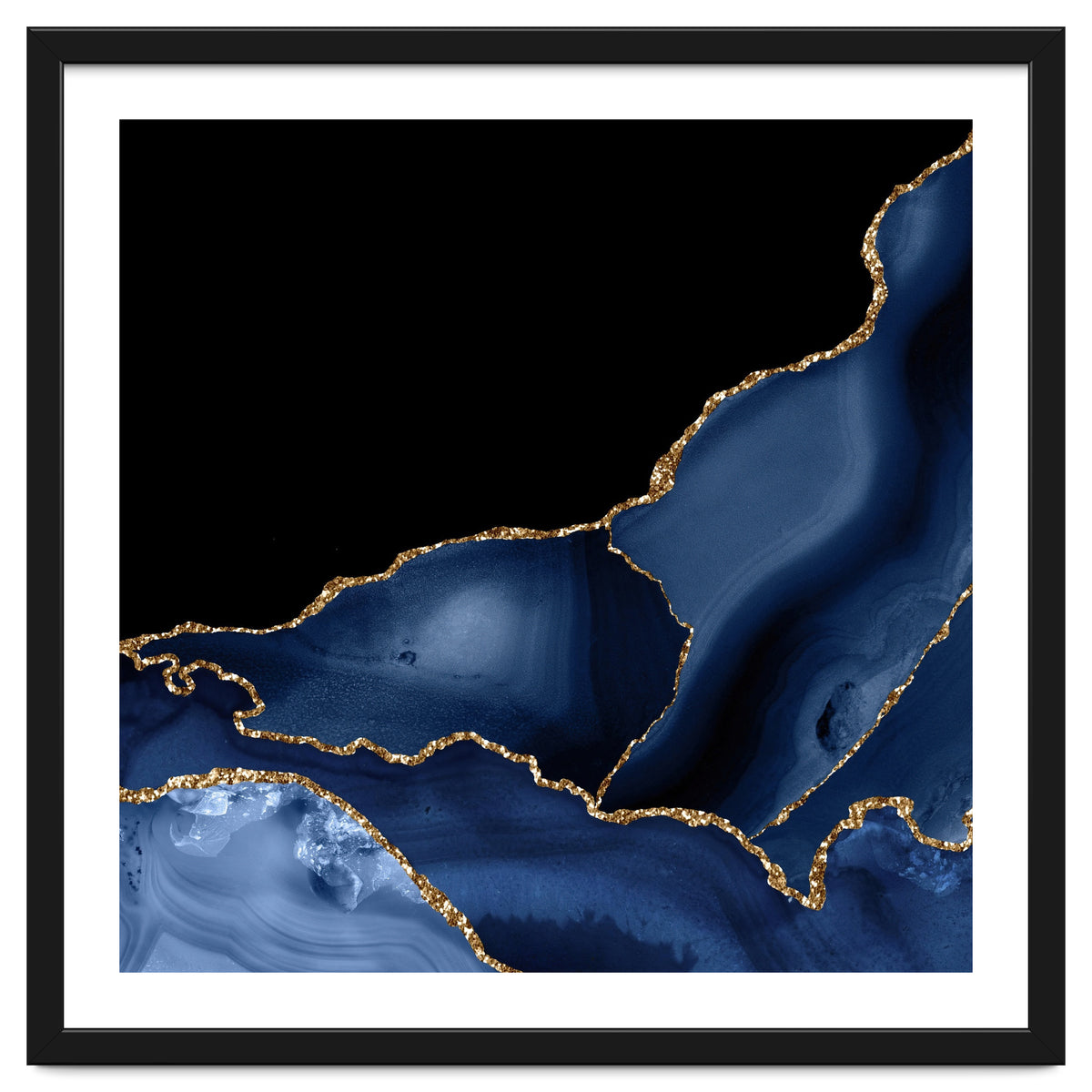 Navy & Gold Agate Texture 03