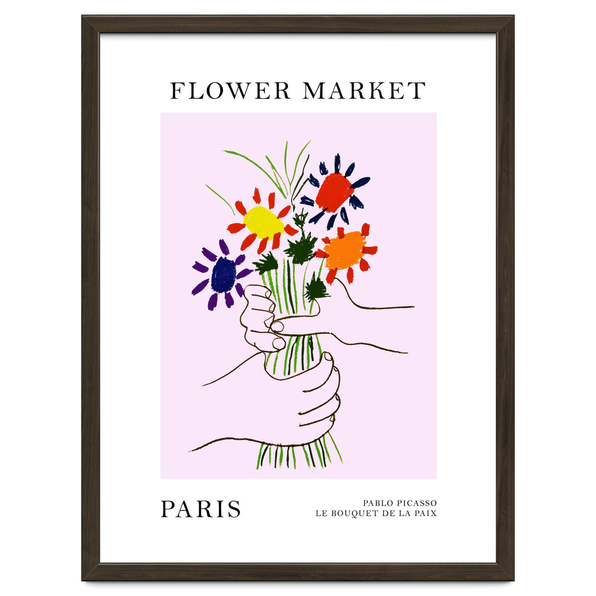 Paris Flower Market Picasso Style Art