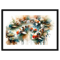 Colorful Koi Fish In Pond