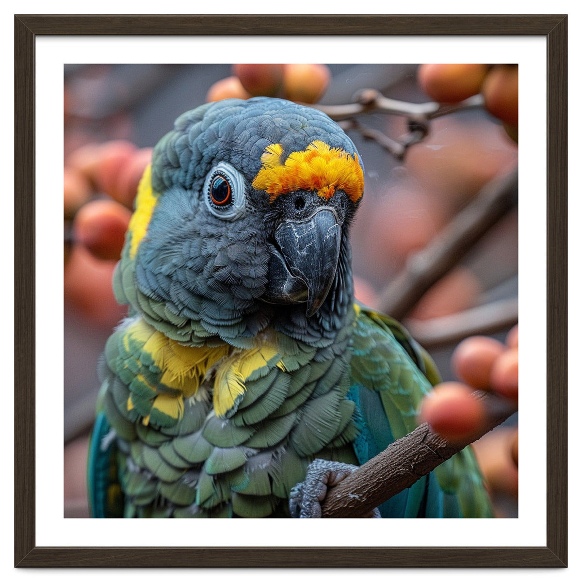 Yellow Headed Amazon Parrot Close Up Portrait