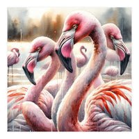 Watercolor Flamingos (Print Only)