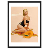 Pinup Woman Is Posing On A Beach thumbnail