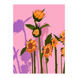 Golden Sunflowers Inside, Botanical Nature Floral Plants Painting, Blush Meadow Blossom Spring, Summer Bohemian Eclectic Positivity (Print Only) thumbnail